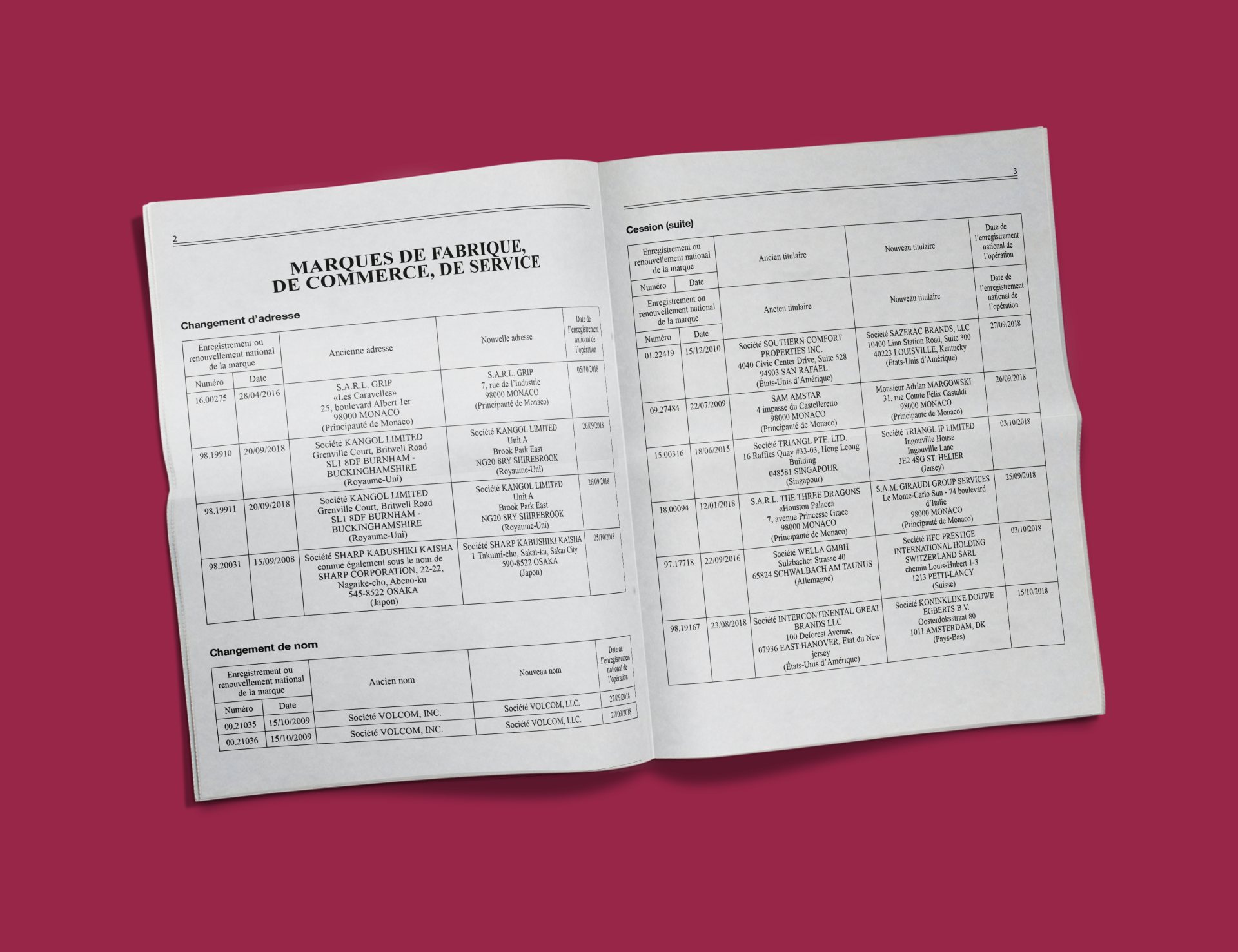 Journal officiel hebdomadaire propriété industrielle automatisé avec EasyCatalog et Indesign